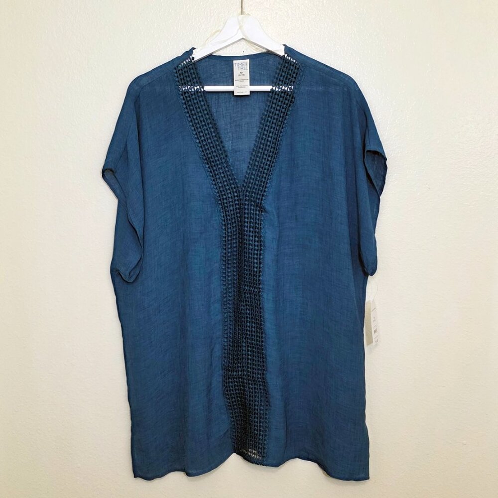 Women's TIME & TRU Blue Swimsuit Cover Up Size M NWT